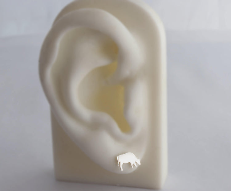 Grazing Cow Stud Earrings - Sweet November Jewelry