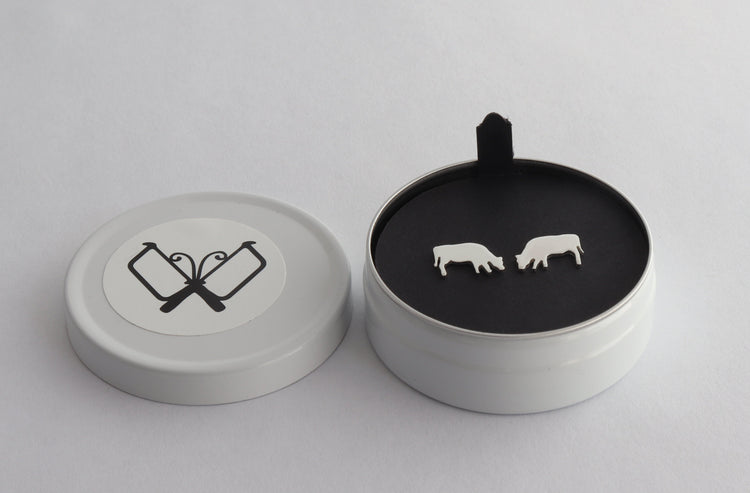 Grazing Cow Stud Earrings - Sweet November Jewelry