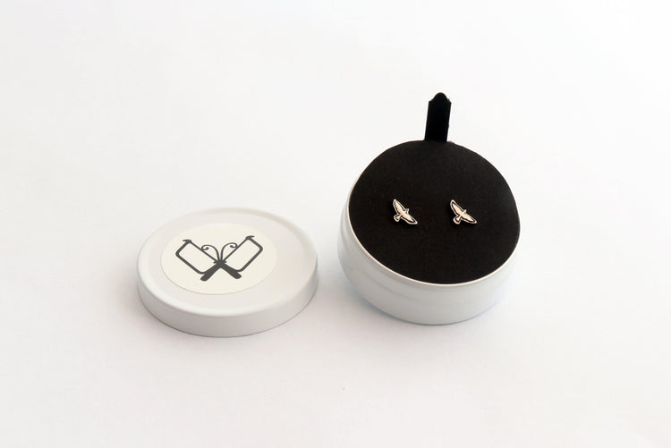 Graphic Tiny Flying Birds Studs - Sweet November Jewelry