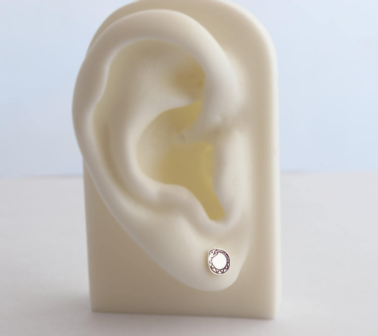 Graphic Ouroboros Snake Studs - Sweet November Jewelry