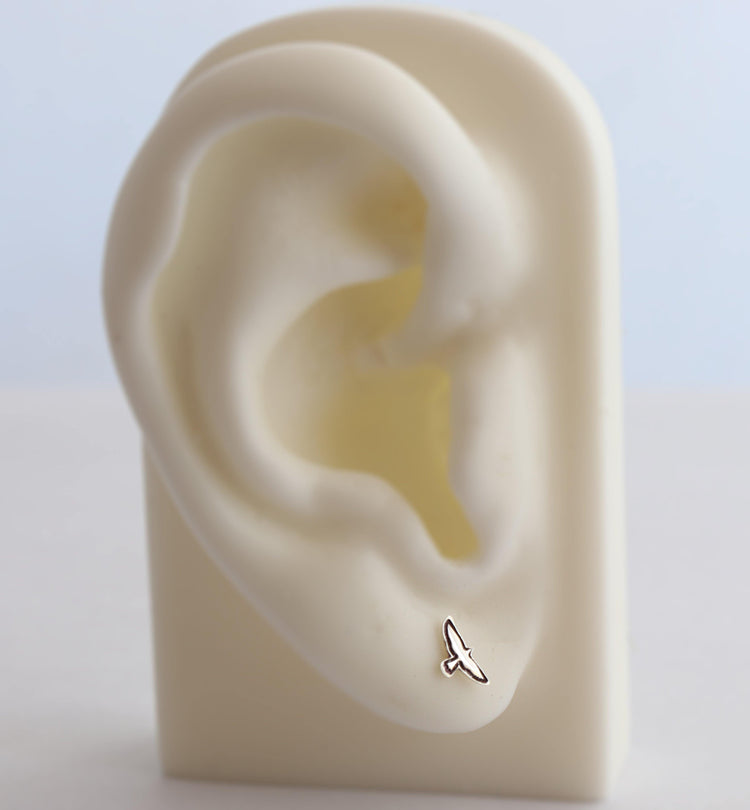 Graphic Tiny Flying Birds Studs - Sweet November Jewelry