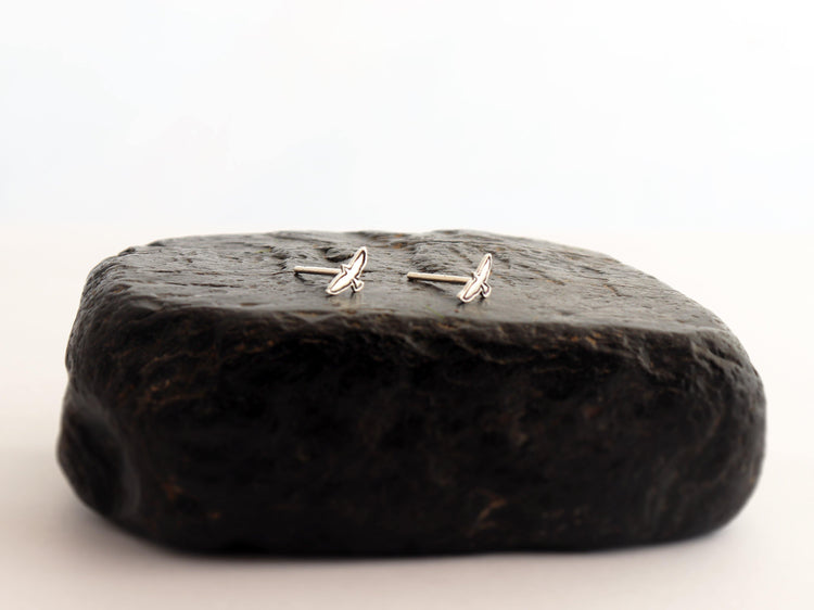 Graphic Tiny Flying Birds Studs - Sweet November Jewelry