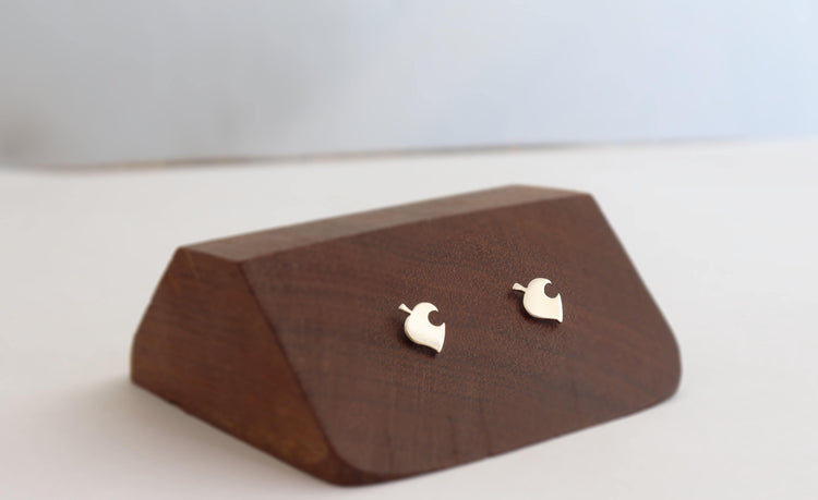 Animal Crossing Leaf Studs in Sterling Silver - Sweet November Jewelry