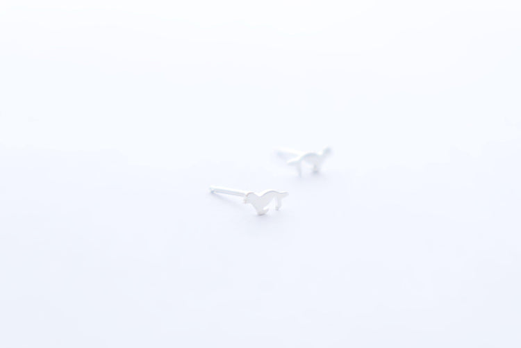 Tiny Silver Seal Stud Earrings - Sweet November Jewelry