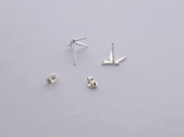 Silver Flying Bird Studs - Sweet November Jewelry