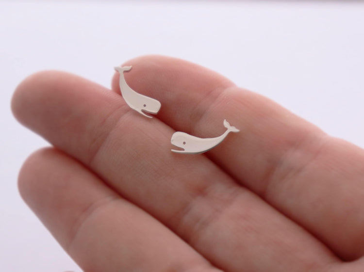 Happy Little Whale Studs - Sweet November Jewelry