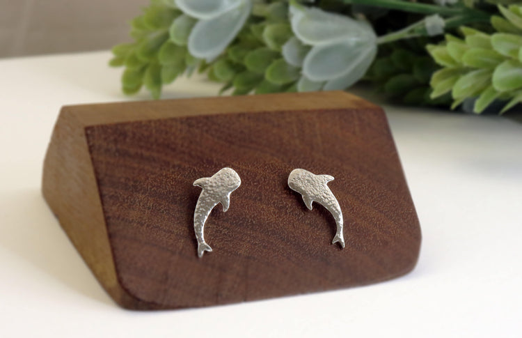 Whale Shark Studs in Sterling Silver - Sweet November Jewelry