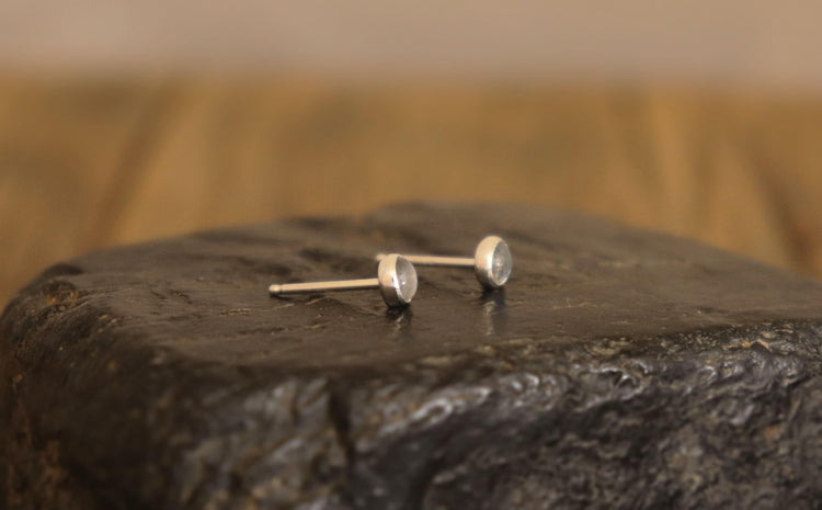 4 mm Labradorite Stone Studs - Sweet November Jewelry