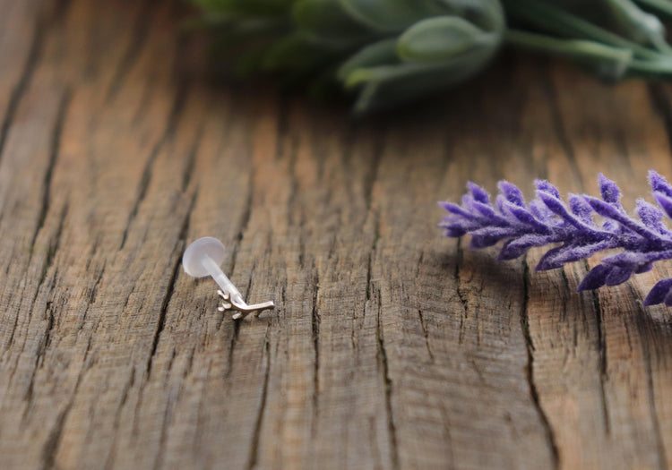 Tiny Antler Tragus Earring - Sweet November Jewelry