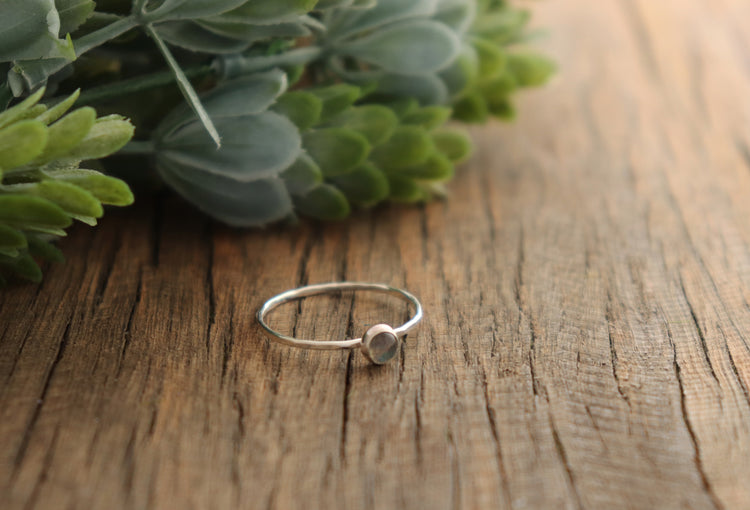 Labradorite stacking ring in sterling silver