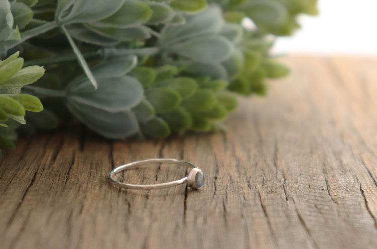 Labradorite stacking ring in sterling silver