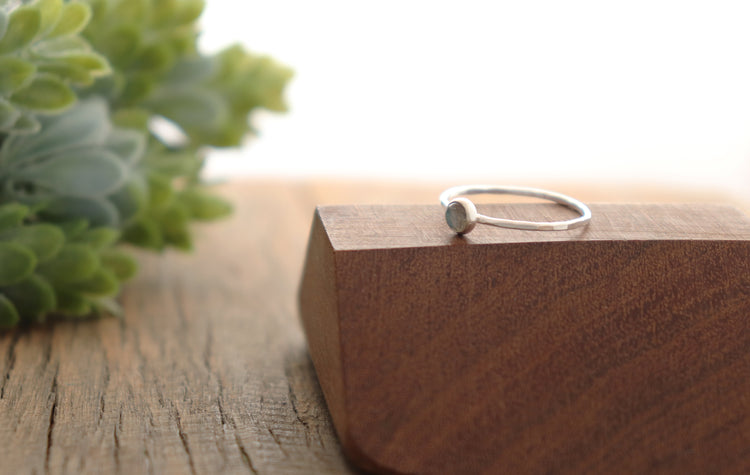 Labradorite stacking ring in sterling silver