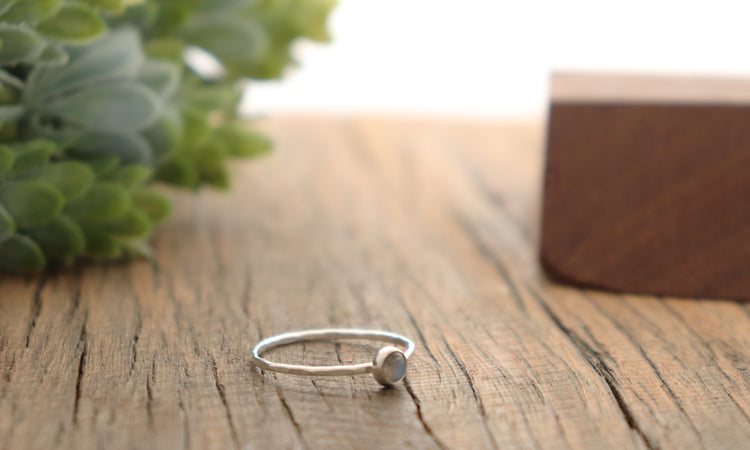 Labradorite stacking ring in sterling silver