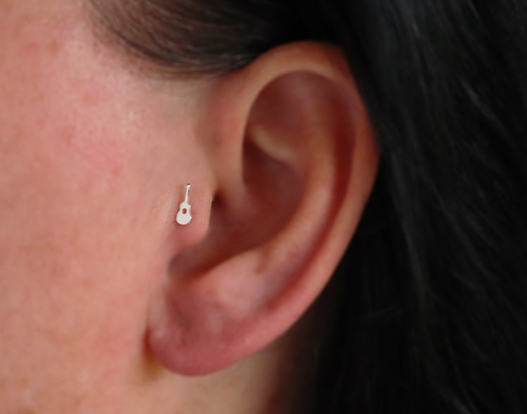 Teeny Tiny Acoustic Guitar Tragus Stud
