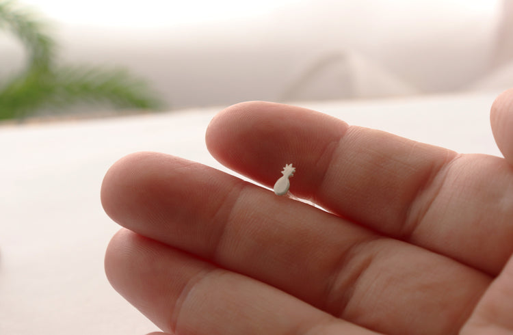 Pineapple tragus in sterling silver