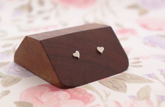 Sweet Heart Studs in Sterling Silver - Sweet November Jewelry