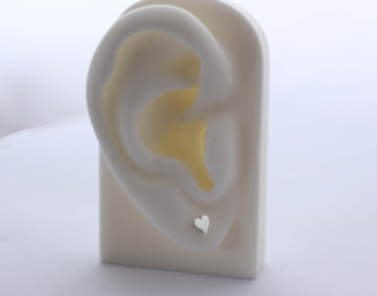Sweet Heart Studs in Sterling Silver - Sweet November Jewelry
