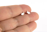 Easter Bunny Stud Earrings • Sterling Silver Handcrafted Bunny Earrings • Easter Gift • Bunny Jewelry • Rabbit Jewelry • Silver Bunny Studs