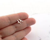 Tiny Seagull Studs • Sterling Silver • Handmade • Bird Earrings • Seagull Earrings • Beach Theme Studs • Bird Jewelry • Silver Post Earrings