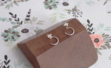 Backless Cross Earrings • Sterling Silver • Abstract Cross Studs • Hand Crafted • Backless Loop Comfy Sleeper Earrings