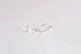 Backless Cross Earrings • Sterling Silver • Abstract Cross Studs • Hand Crafted • Backless Loop Comfy Sleeper Earrings