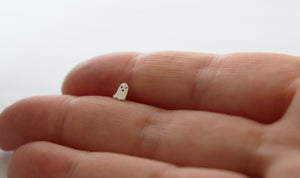 Tiny Ghost Tragus Stud • Sterling Silver 925 • 16 G Cartilage Stud • Ghost Earrings • Handmade Tragus Stud