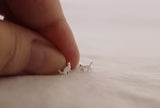 Tiny Mismatch Cat Studs • Handmade • Sterling Silver • Cat Lover Gift • Cat Shaped Earrings • Mismatched Silver Cat Studs • 20g Post Earring