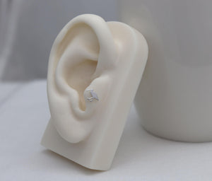 Tiny Ibis Tragus Stud • Sterling Silver • Handmade • Ibis Bird Jewelry • 16 Gauge • Bioflex Push Fit Flat Back • Bin Chicken Stud