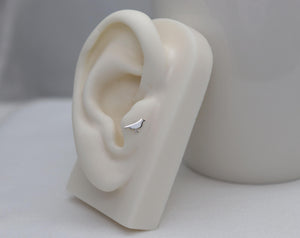 Little Crow Tragus/Cartilage Earring • Sterling Silver • Handmade • Crow Bird Jewelry • 16 Gauge • Bioflex Push Fit Flat Back