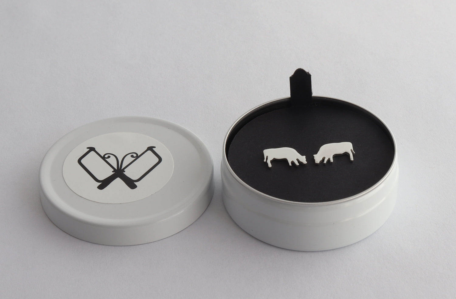 Grazing Cow Stud Earrings - Sweet November Jewelry