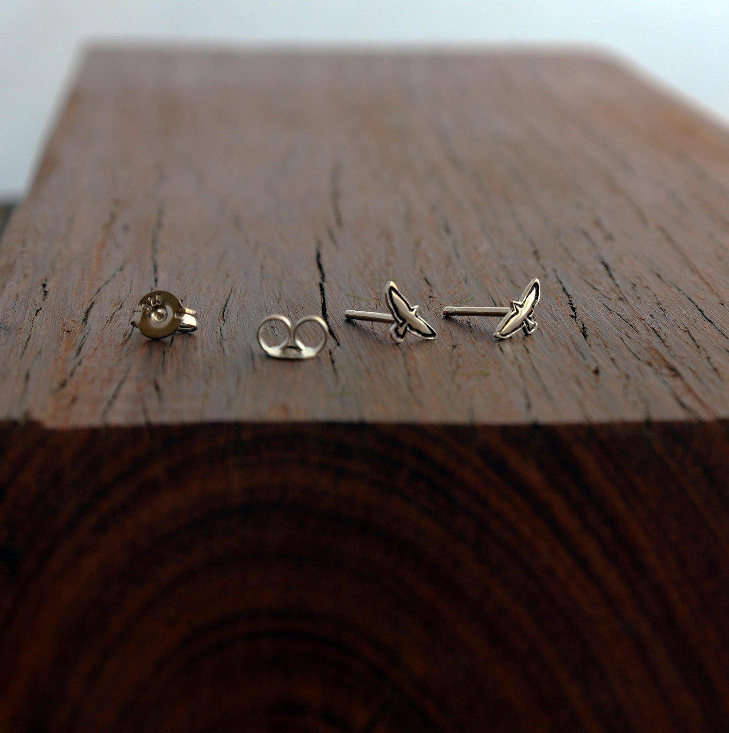 Graphic Tiny Flying Birds Studs - Sweet November Jewelry