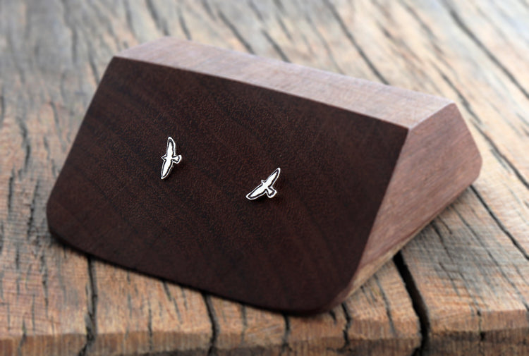 Graphic Tiny Flying Birds Studs - Sweet November Jewelry