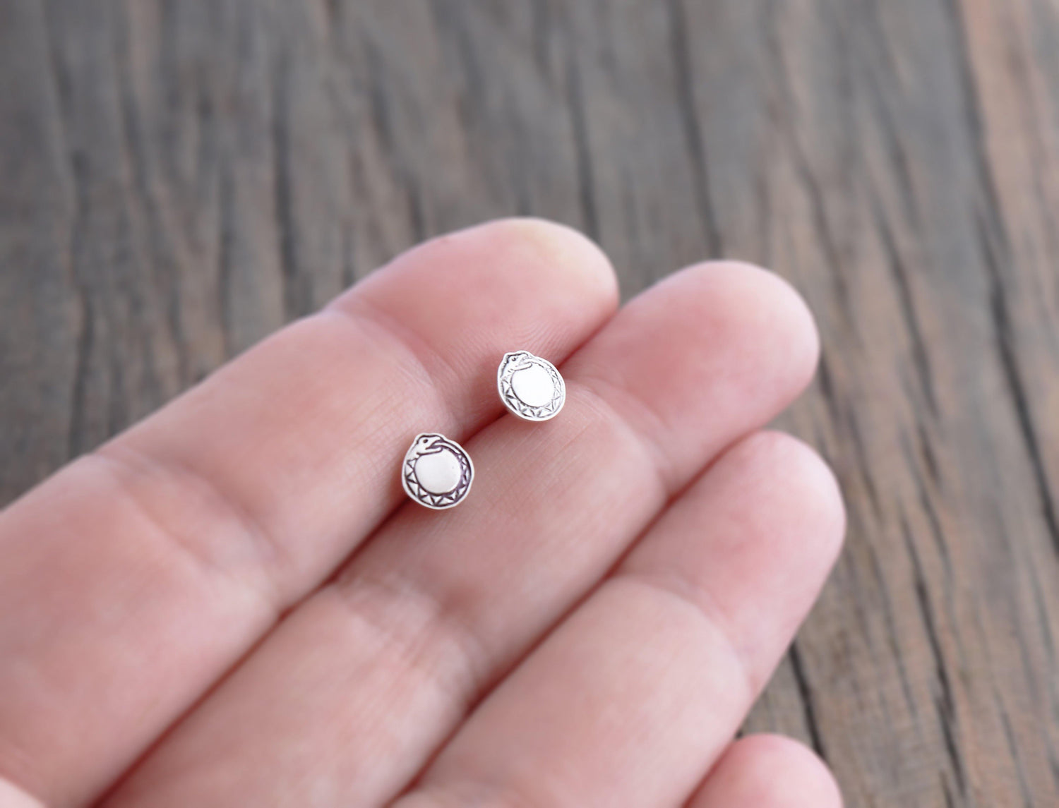 Graphic Ouroboros Snake Studs - Sweet November Jewelry