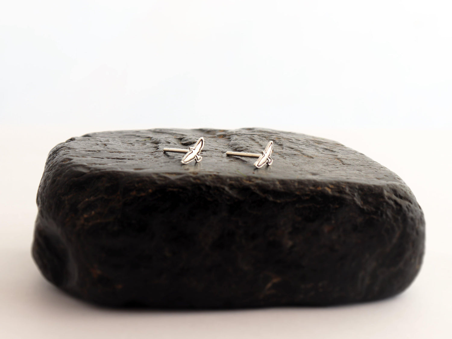 Graphic Tiny Flying Birds Studs - Sweet November Jewelry