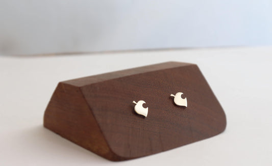 Animal Crossing Leaf Studs in Sterling Silver - Sweet November Jewelry