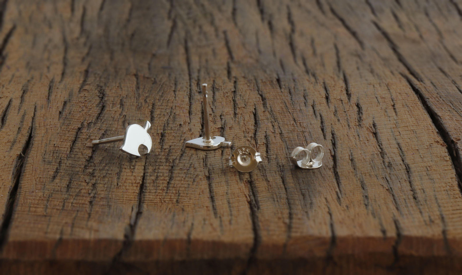Animal Crossing Leaf Studs in Sterling Silver - Sweet November Jewelry