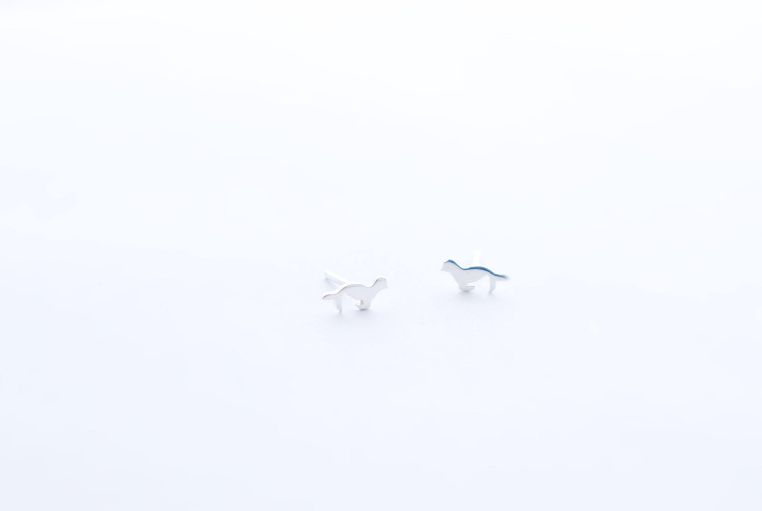 Tiny Silver Seal Stud Earrings - Sweet November Jewelry