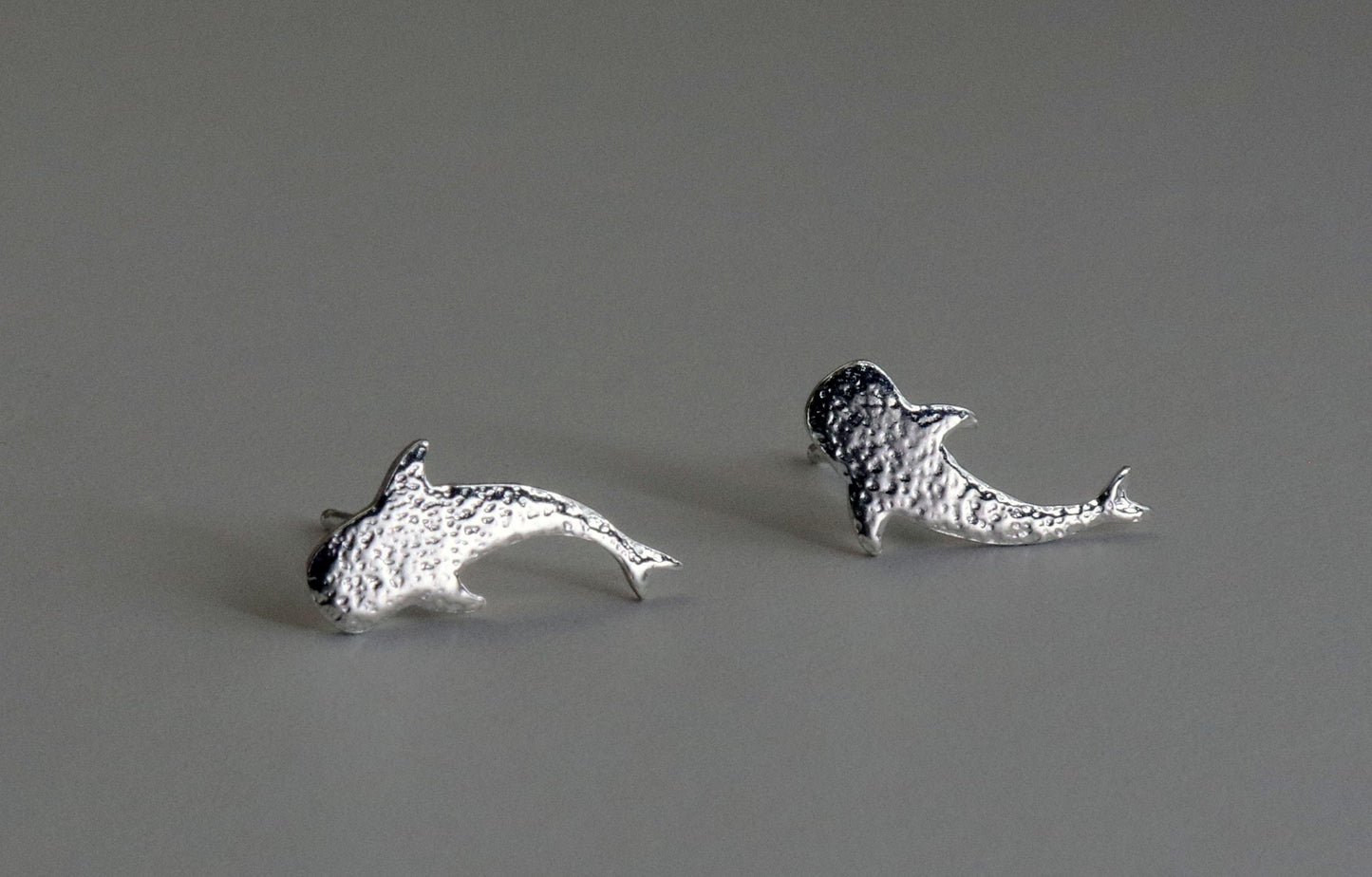 Whale Shark Studs in Sterling Silver - Sweet November Jewelry