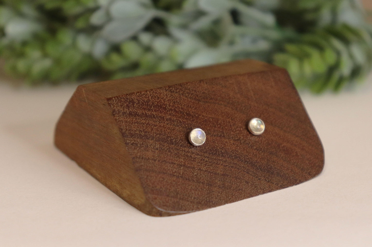 4 mm Labradorite Stone Studs - Sweet November Jewelry