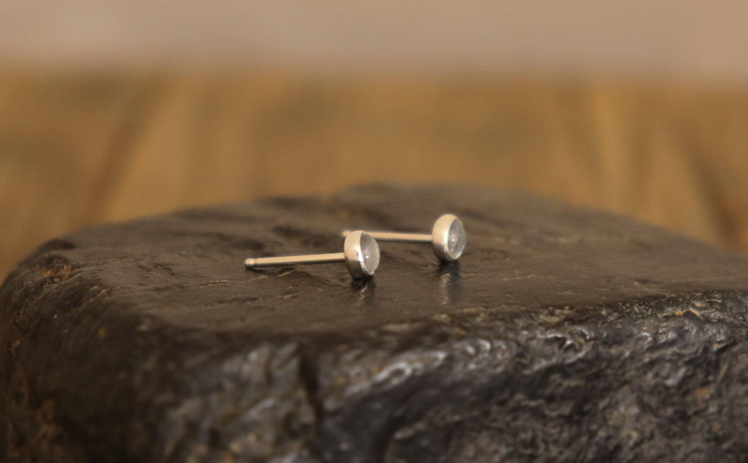 4 mm Labradorite Stone Studs - Sweet November Jewelry