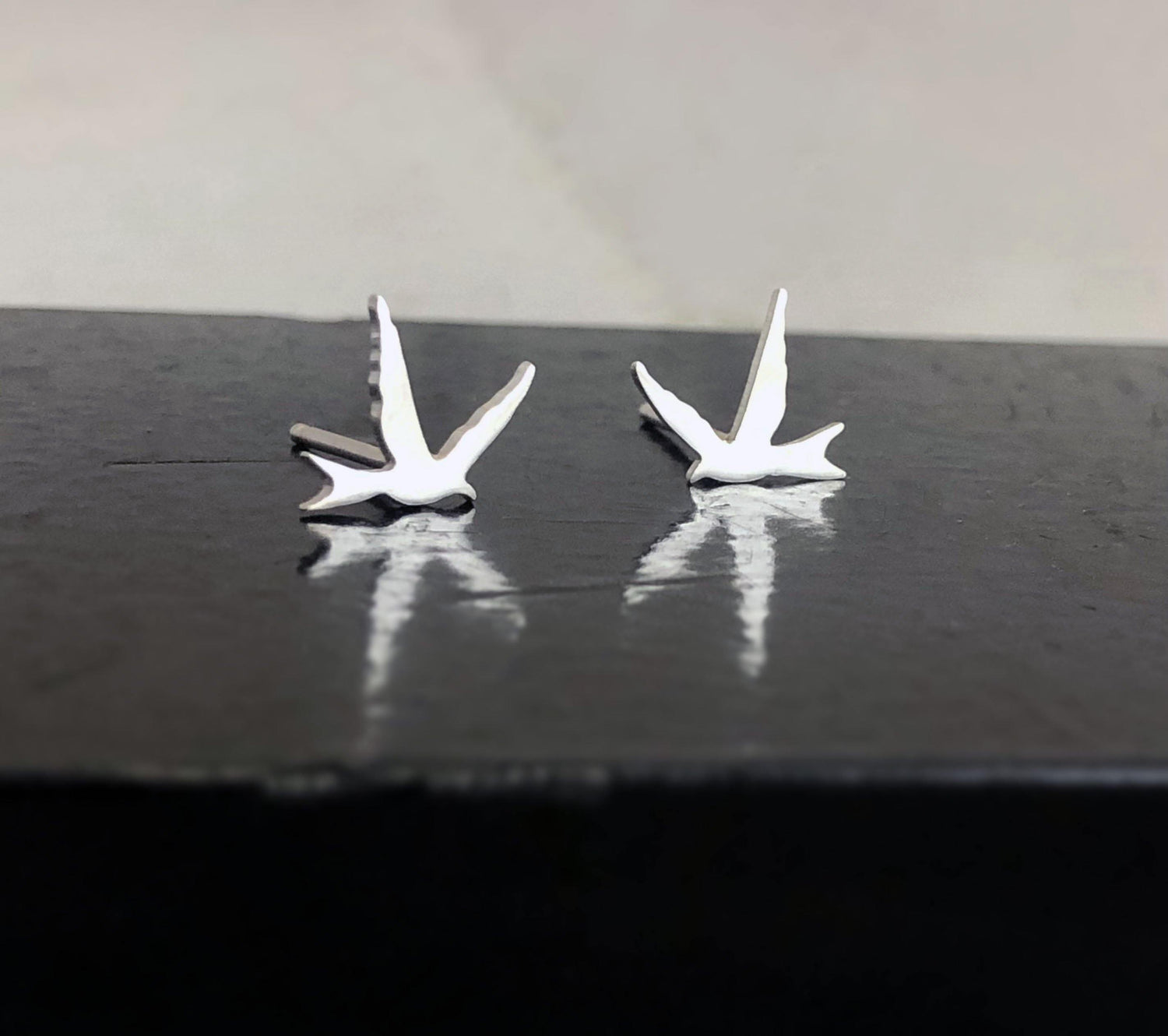 Silver Flying Bird Studs - Sweet November Jewelry