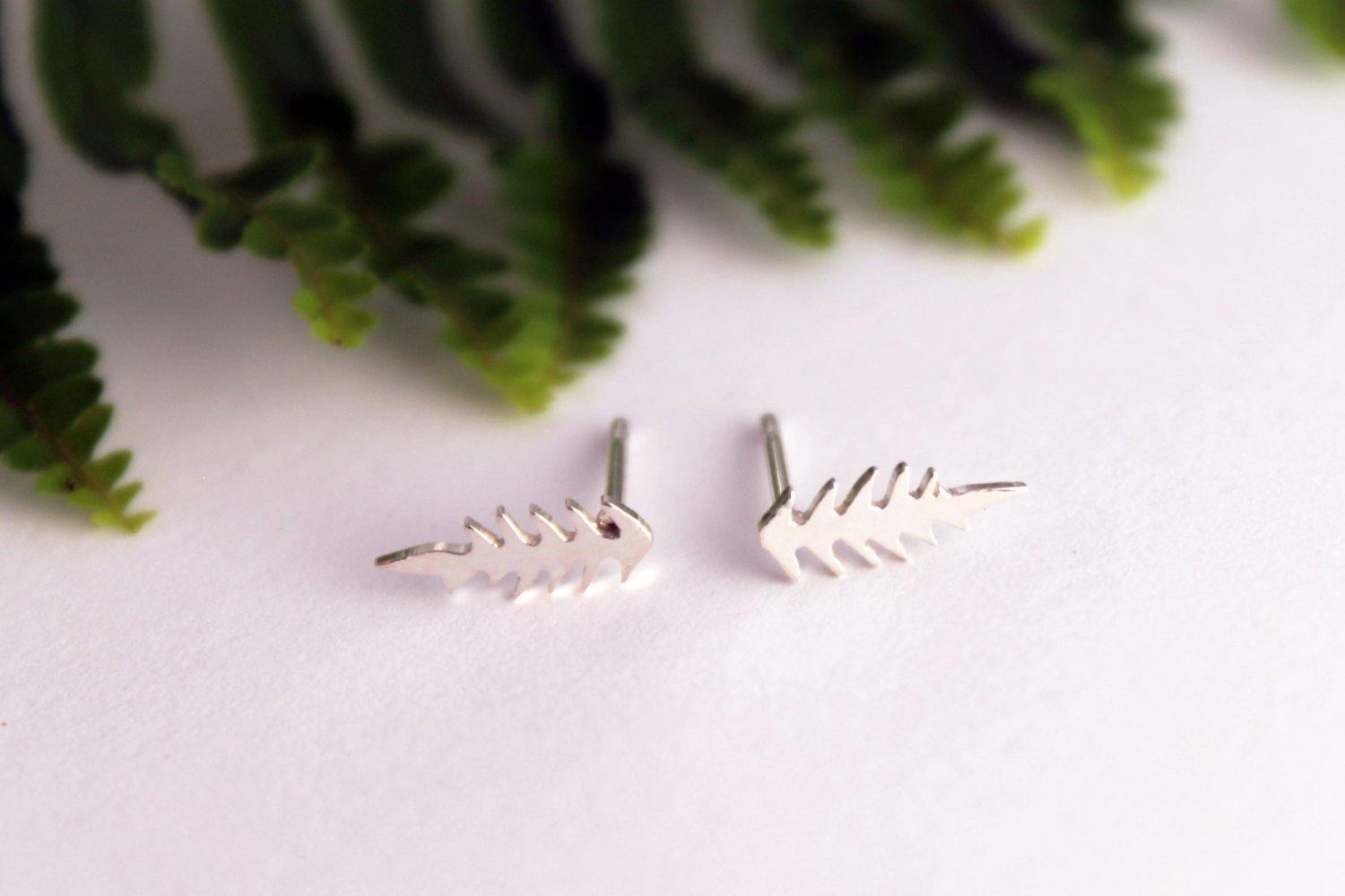 Micro Fern Studs - Sweet November Jewelry