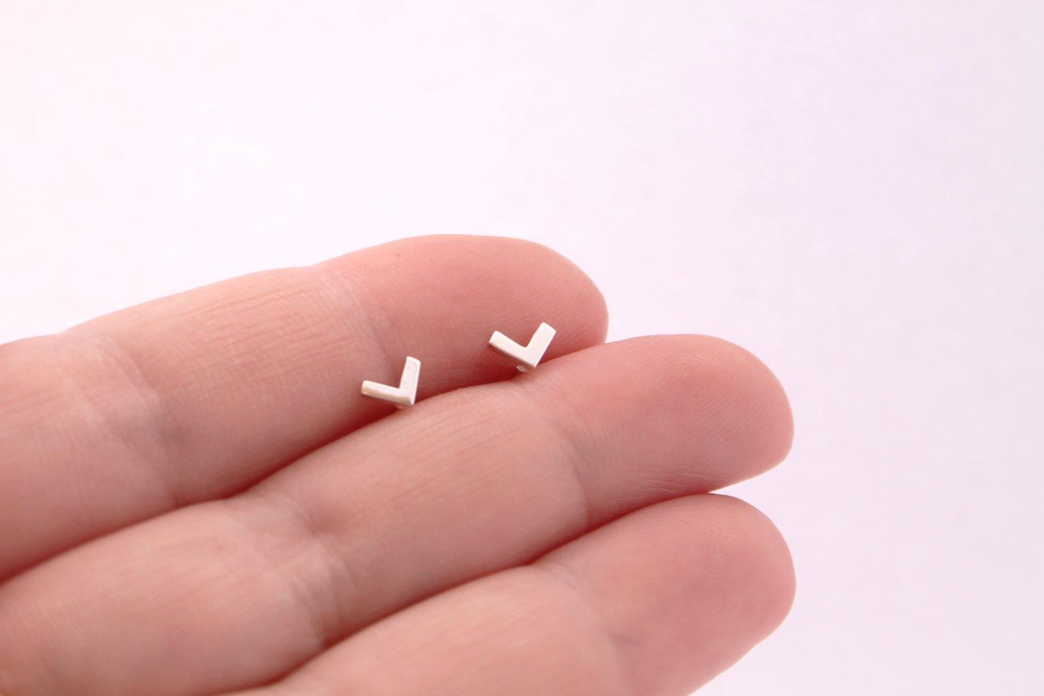 Chevron Arrow Studs, Handmade from Sterling Silver - Sweet November Jewelry