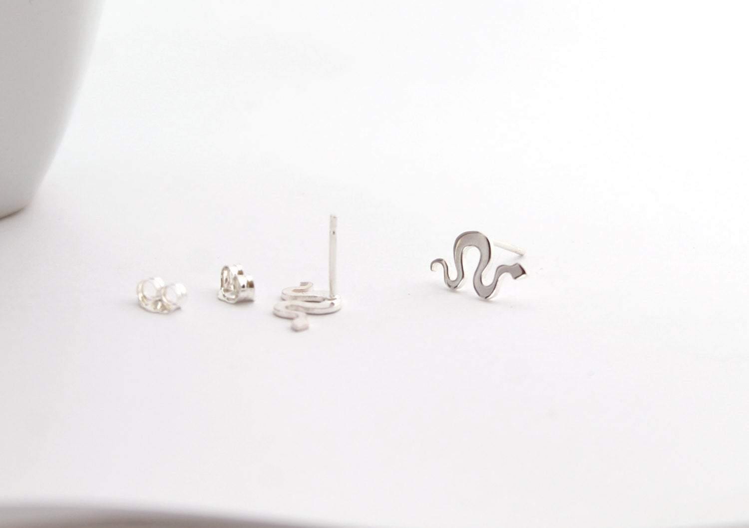 Silver Snake Studs - Sweet November Jewelry
