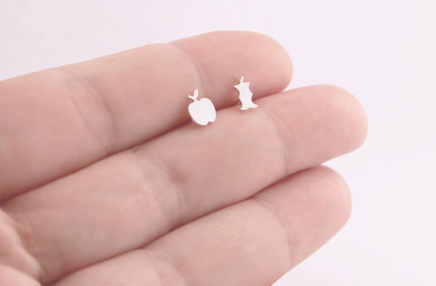 Quirky Apple Studs - Sweet November Jewelry