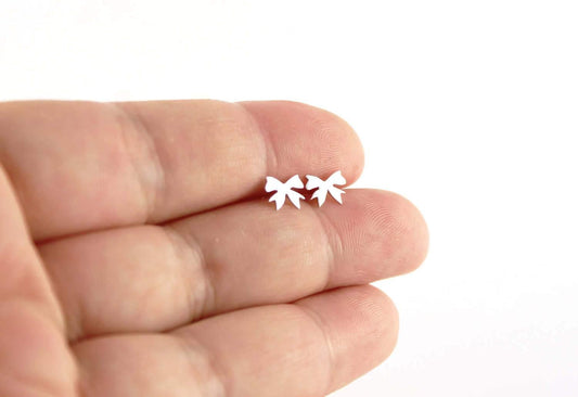 Silver Bow Earrings - Sweet November Jewelry