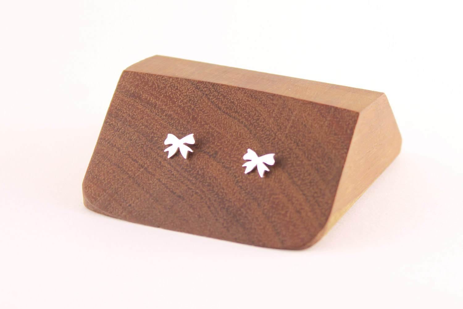 Silver Bow Earrings - Sweet November Jewelry