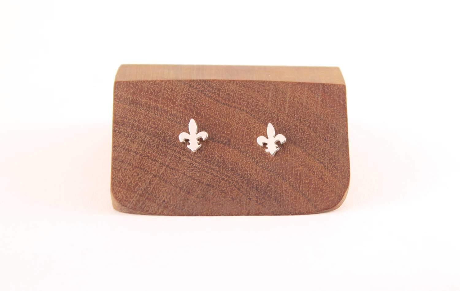 Fleur De Lis Silver Studs - Sweet November Jewelry