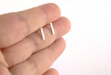 Long Bar Studs, Sterling Silver Square Bar Studs, Hand Crafted Silver, Simple Stylish Modern Earrings, Everyday Earrings, Geometric Studs - Sweet November Jewelry