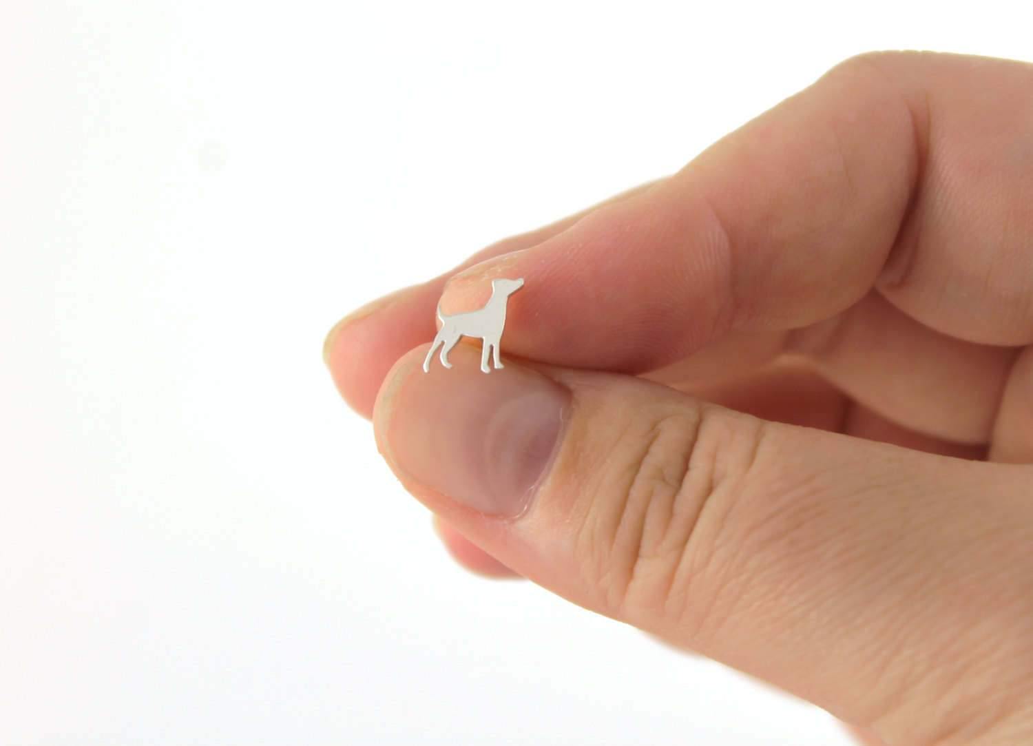 Doggy Studs, Sweet Silver Dog Silhouette Earrings - Sweet November Jewelry